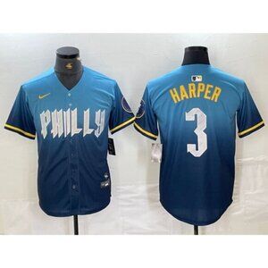 Mens Kids Youths 3 Bryce Harper Blue Limited Stitched Jersey